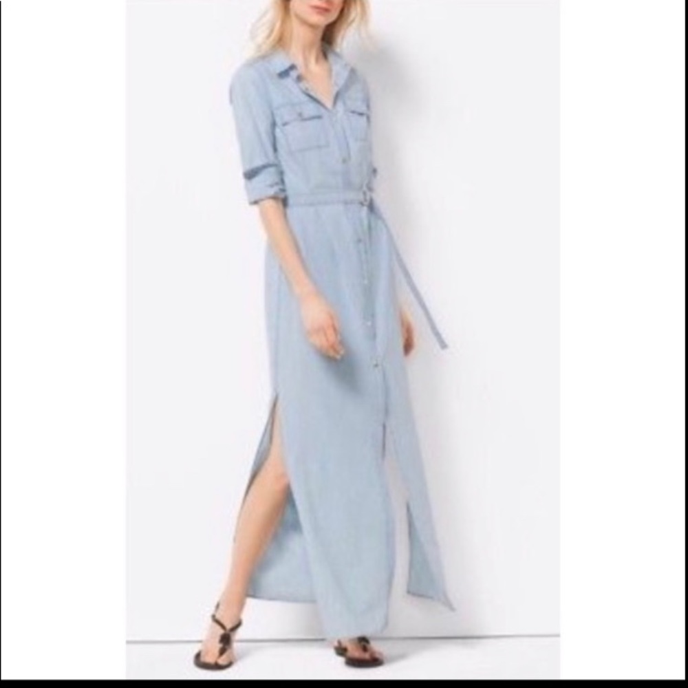 ON HOLD- Michael Kors Chambray Button Down Maxi